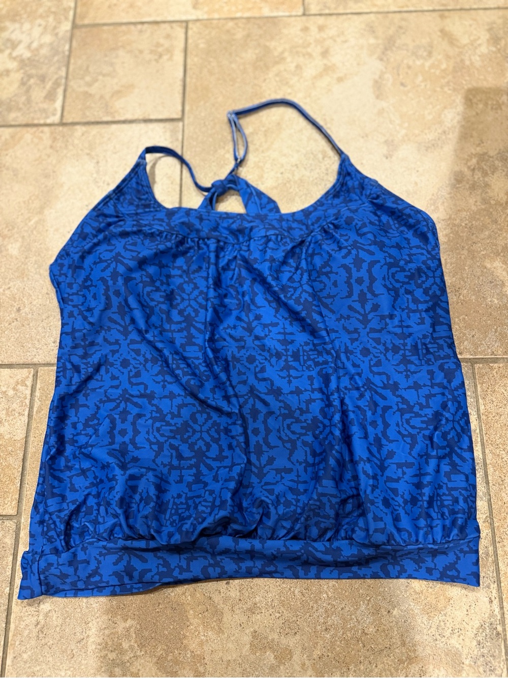 Blue Patterned Women’s Tankini top